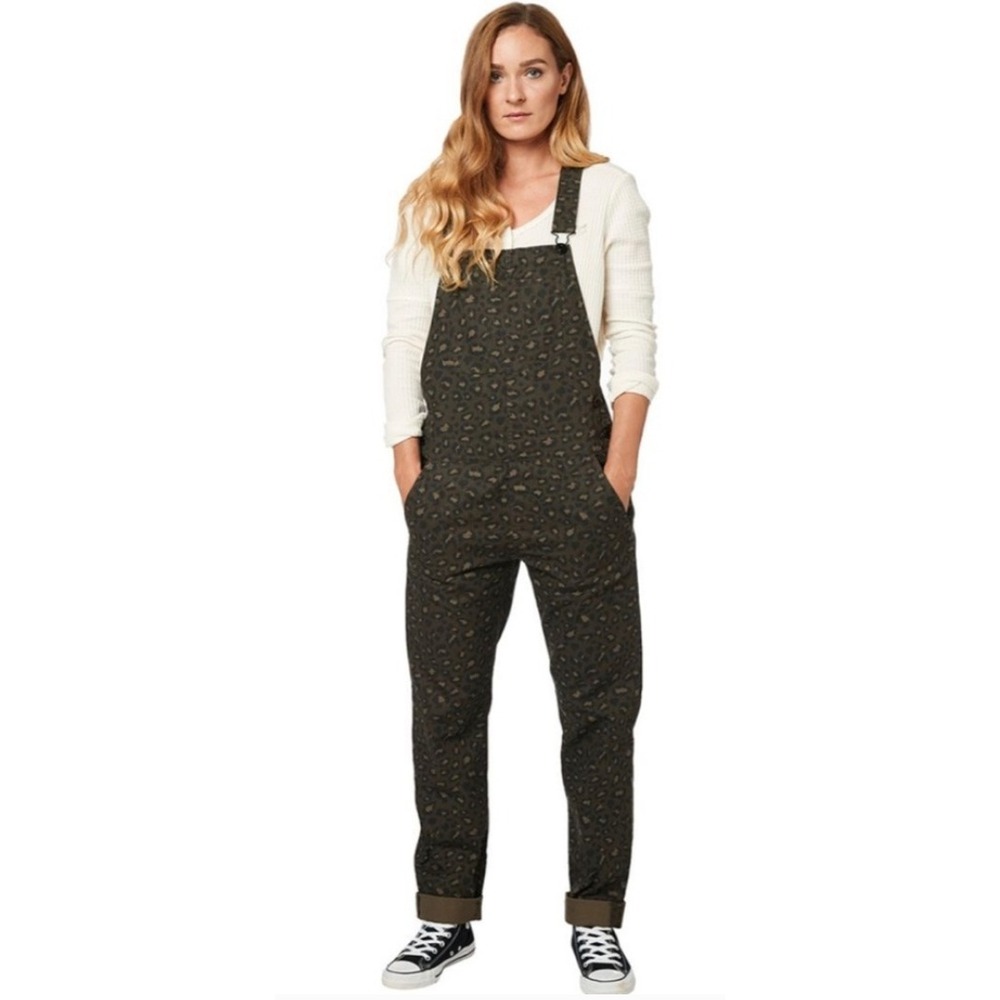 Fox Racing Overalls Women XS Leopard Print Canvas‎ Streetwear Moto